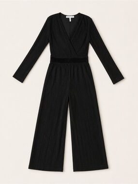 BCBG Generation Black Velvet Wide Leg Jumpsuit